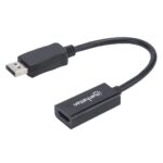 MANHATTAN 151634 Adaptador Pasivo de DisplayPort Macho a HDMI Hembra - 1080p a 60Hz, Negro; Convierte una señal DisplayPort en una señal HDMI