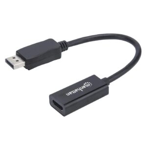 MANHATTAN 151634 Adaptador Pasivo de DisplayPort Macho a HDMI Hembra - 1080p a 60Hz, Negro; Convierte una señal DisplayPort en una señal HDMI