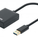MANHATTAN 153690 Convertidor USB 3.2 Gen 1 Tipo-A Macho a HDMI Hembra - 1080p 60Hz, Negro