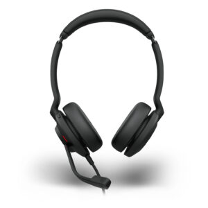 23189-989-779 Jabra Evolve2 30 SE audífonos tipo diadema Duo con conexión USB C/A - micrófono con cancelación de ruido, busylight y certificación UC
