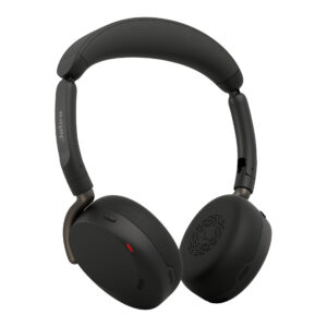 Jabra 36699-989-899 Audífonos inalámbricos plegables con dongle USB-C Link 390 - ANC adaptativa de 4 micrófonos, busylight 360° y certificación UC, color negro