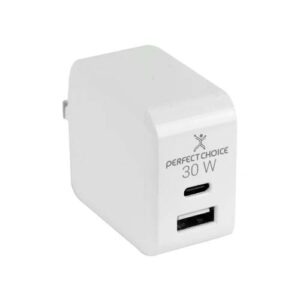 PC-240426 Adaptador de Corriente Universal Carga Rápida 30W 2 Puertos | PERFECT CHOICE