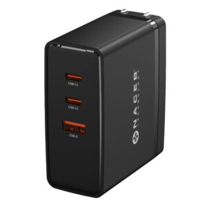 Naceb Technology Naceb cargador de pared gan usb-a + usb-c + usb-c 100w NA-0145
