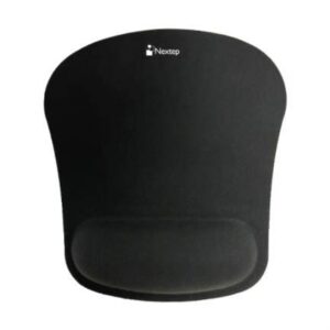 Mouse Pad Nextep NE-418R color Negro material Gel con Descansa Muñecas Tela Memory foam y Goma