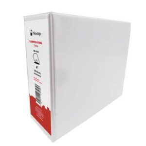 Carpeta Nextep Vinil Aro D NE-013C 4 pulgadas color Blanca Mater con 6 piezas