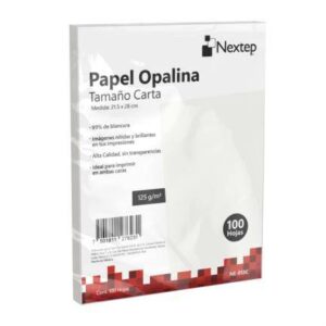Papel Opalina Nextep NE-012C Blanca con 100 piezas de 125gr