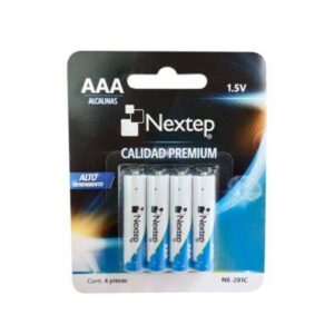 Pila Nextep AAA NE-281C Alcalina LR03 1.5V con 04 Piezas Presentación en Blister