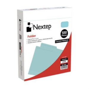 Folder Económico Nextep NE-010A Tamaño Carta color Azul Claro con 100 piezas 135 gramaje 29.5 cm x 23.5 cm