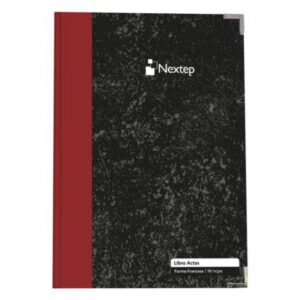 Libro de Actas Nextep 96 hojas NE-005N Frances Pasta Dura Cosida Esquinas Reforzadas con punta metálica 23.5cn x 34.5 cm