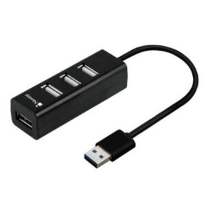 Mini Hub Nextep NE-444 USB 2.0 Alta Velocidad 4 Puertos longitud de cable 18 cm color negro