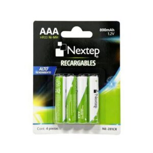 Pila Nextep NE-281CR Recargable Triple A (AAA) de 1 - 2 voltios 800 mAh 4 piezas presentación Blister HR03 NiMH 1.2V