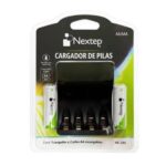 Cargador de Pilas Nextep NE-285 AA/AAA Incluye 2 pilas AA Recarga con cable USB Carga simultáneamente hasta 4 pilas incluye 2 pilas AA