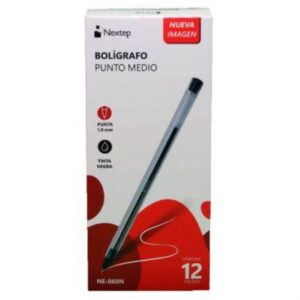 Bolígrafo Nextep NE-060N 1000 0.0 color negro 1mm c/12 barril trasparente contenido por master 120 piezas