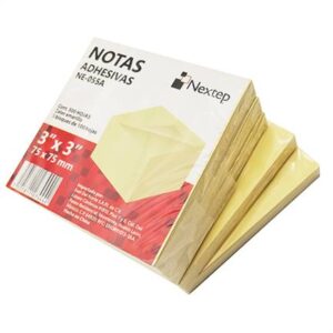 Nota Adhesiva Nextep NE-055A 3x3 Amarilla con 5 bloques de 100 hojas cada uno