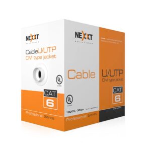 NEXXT AB356NXT31 Bobina de Cable Cat.6 UTP - revestimiento tipo CM, 305M, Gris Professional 100 Cobre 24AWG