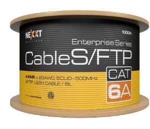Bobina Cat6A NEXXT S/FTP 23AWG - 4 pares, Gris, NAB-UTP6AGR
