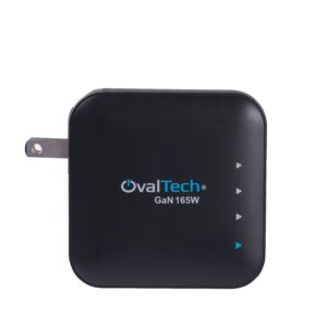 OV-G165W Adaptador de Corriente GaN 165W con PD Sin Cables (3x USB C + 1x USB A) marca OVALTECH