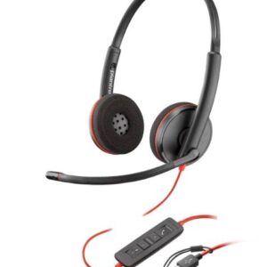 PLANTRONICS 8X228A6 HP Poly Blackwire 3220 - USB-C con adaptador USB-C/A, Alambricos, Binaural