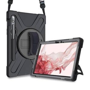 Funda protector c/correa - uso rudo, giro 360º, p/samsung galaxy s9, 11 pulgadas, c/mica, x710/x706/x700/x510/t870/t875, BROBOTIX 6005576