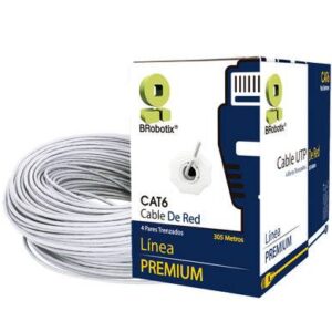 Bobina UTP - CAT6, 305 m, Interior, Blanco, CCA, en Caja Protectora, c/Tubo Despachador, Metreada, Ideal p/RED / CCTV, BROBOTIX 6006801