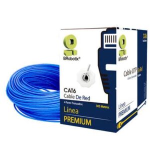 Bobina UTP - CAT6, 305 m, Interior, Azul, CCA, en Caja Protectora, c/Tubo Despachador, Metreada, Ideal p/RED / CCTV, BROBOTIX 6006795
