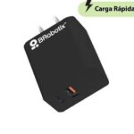 Cargador Carga Rápida - Dual USB V3.0 38W, 1 Puerto Tipo A y 1 Puerto Tipo C, Negro, BROBOTIX 6005569