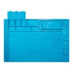 Tapete de trabajo antiestático para electrónicos - magnético, organizador de silicón, 45x30 cms, Azul, BROBOTIX 6005996