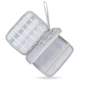 Funda organizadora de cables - en tela gris, 18.2 x 20.4 cm, 6006016 BROBOTIX