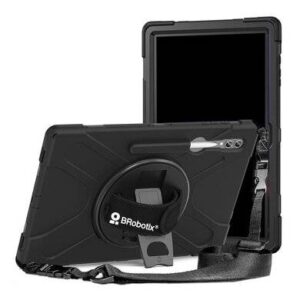 BROBOTIX 6006474 Funda protector con correa - de uso rudo, giro 360° para samsung galaxy s7fe/s9fe+/s7+/s8+/ s9+/s10+ de 12.4 pulgadas, con mica, t730/t970/x610/x800/x810/x8