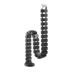 Organizador de cables en vertical articulado - material abs y acero, color negro, 6006924 BROBOTIX