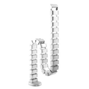 Organizador de cables en vertical articulado - material abs y acero, color plata, 6007143 BROBOTIX