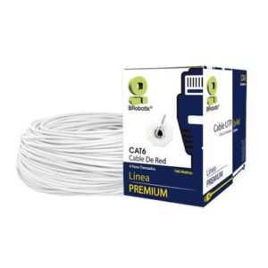 Bobina UTP - CAT6, 100 m, Interior, Blanco, CCA, en Caja Protectora, c/Tubo Despachador, Metreada, Ideal p/ RED / CCTV, BROBOTIX 6006788