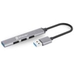 Hub usb v3.0 - 4 puertos conexión tipo a, plata 406108, BROBOTIX
