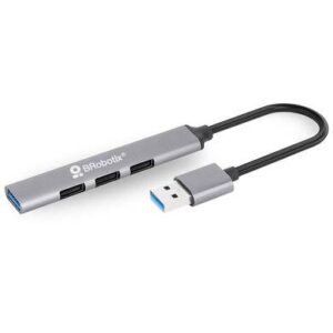Hub usb v3.0 - 4 puertos conexión tipo a, plata 406108, BROBOTIX