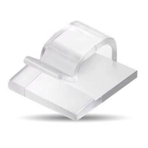 Organizador de cables - organizador adhesivo para cables, paquete con 24 piezas, color transparente, 406320, BROBOTIX