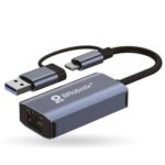 Convertidor usb a rj45 dual gigabit (conector usb a v3.0 y tipo c - rj45) color plata - 406511, BROBOTIX