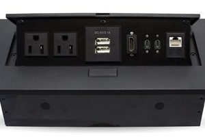 Caja de mesa/caja de conexión para mesa - conectores usb-tipo c, hdmi, usb, rj45 cat6, corriente, 406405, BROBOTIX