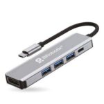 Docking 5 en 1: conector usb tipo c a displayport 4k30hz - 3 puertos usb v3.0 y 1 puerto usb tipo c, BROBOTIX 406627
