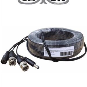 SAXXON WB0120C - Cable de 20 Metros Armado para Video y Energia/ Para Camaras Hasta 8 Megapixeles/ con Conectores BNC y de Energía/ Uso Interior/ Cable de