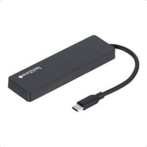Hub TZACHB01 TECHZONE CONNECT HUB 3.0 4 EN 1 USB 3.0 - color negro, conexión USB tipo C