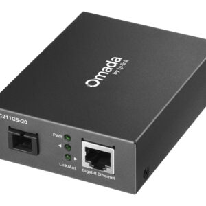 TP-LINK Convertidor de medios Omada Gigabit WDM (MC211CS-20) 1 puerto de fibra Gigabit SC/UPC - 1 puerto RJ45 de 10/100/1000 Mbps (MDI/MDIX automático).