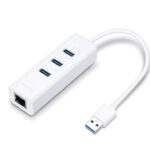 TP-LINK Adaptador USB 2 en 1 con Hub de 3 Puertos USB 3.0 y Adaptador Ethernet Gigabit (UE330)