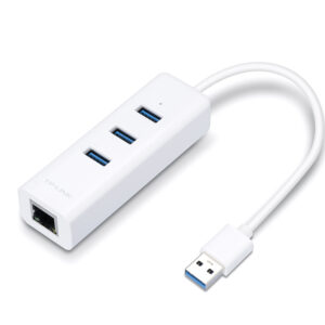 TP-LINK Adaptador USB 2 en 1 con Hub de 3 Puertos USB 3.0 y Adaptador Ethernet Gigabit (UE330)
