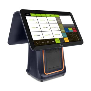 Qian QOS-A09TC-02 Terminal de punto de venta con Doble pantalla Táctil de 15.6 pulgadas - impresora térmica integrada, Escáner 1D/2D