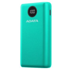 AP20000QCD-DGT-CGN PowerBank ADATA P20000QCD - 20, 000 mAh. Compatible con Qualcomm QC 3.0 y USB Power Delivery 3.0. indicador digital de carga y 2 puertos USB-A y 1 USB-C