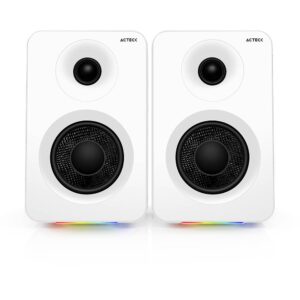 ACTECK AC-940825 Bocinas Tipo Estudio Dynamic Exact R BS700 Elite Series - Sonido Estereo 2.0, Potencia 50w RMS, Color Blanco. BR-940825