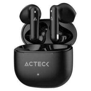 ACTECK Audífonos Inalámbricos Flow AIR EF590 / Bluetooth 5.4 / Estereo 2.0 / Duración de hasta 6 h audifonos + 18 h estuche / Compatible con Android / iOS / TWS