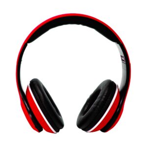 NECNON NCAB0102RZ Audifonos over-ear bluetooth nbh-01 sonido hi-fi 3.5mm radio fm micro sd 3.5mml manos libres rubberized rojo