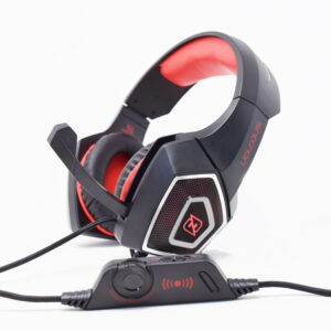 NECNON NPAGDR02VI Headset gaming over-ear nbhg dragon led alambrico diadema flexible con vibracion microfono 3.5mm usb pc consolas celular c/adaptador rojo