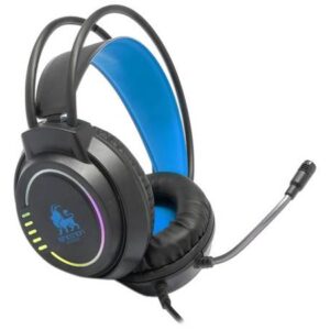 NECNON NCAGKI03FL Audifonos headset gaming over-ear nbhg kimera rgb alambrico 3.5mm usb pc consolas celular microfono flexible inc adaptador azul